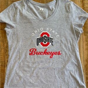 Ohio State Buckeyes Russell Athletic V-Neck Tee Gray Youth L (12-14) NCAA